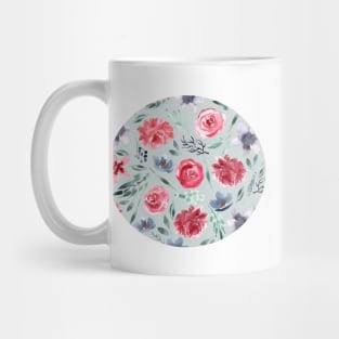 Watercolor Florals | Pattern | Mint grey Mug